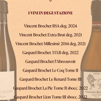Degustazione Vincent e Gaspard Brochet 27 Ottobre 2026 - Carta dei Vini