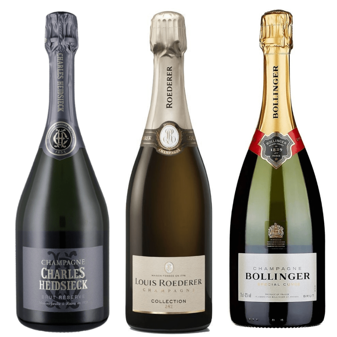 Box Pasqua Louis Roederer 246 - Bollinger Special Cuvee - Charles Heidsieck Brut Reserve (6 bottiglie) - Carta dei Vini