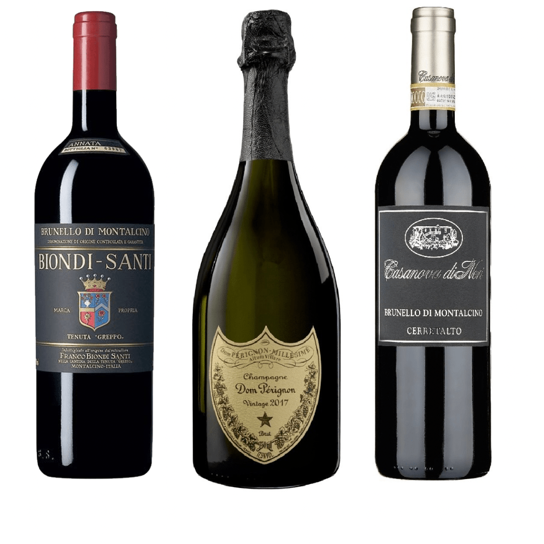 Box Pasqua Top - Dom Perignon 2017 - Biondi Santi 2011 - Brunello Cerretalto 2010 - Carta dei Vini