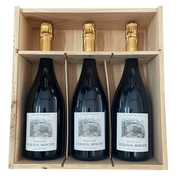 Champagne Lequeux - Mercier Brut Nature - Cofanetto da 3 bottiglie con millesimati 2003 - 2004 - 2005 sbocc. 2020 - Carta dei Vini