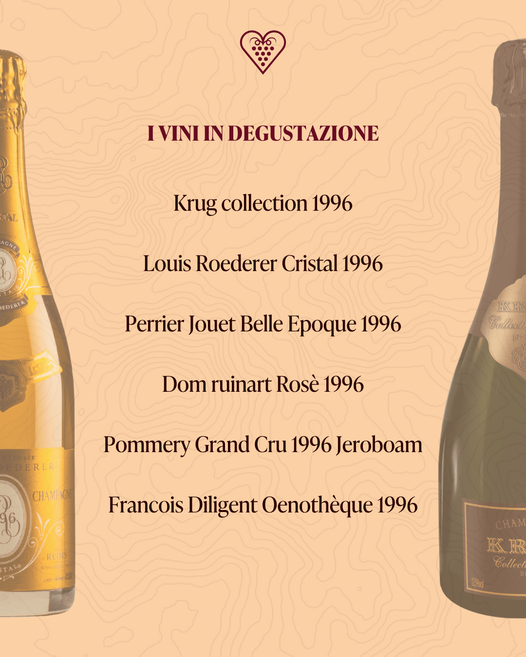 Degustazione Orizzontale 1996 Champagne 10 Giugno 2026 - Carta dei Vini