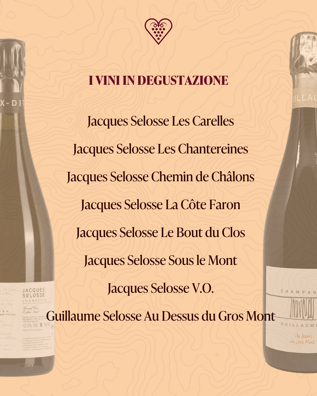 Degustazione Selosse 7 Ottobre 2026 - Carta dei Vini