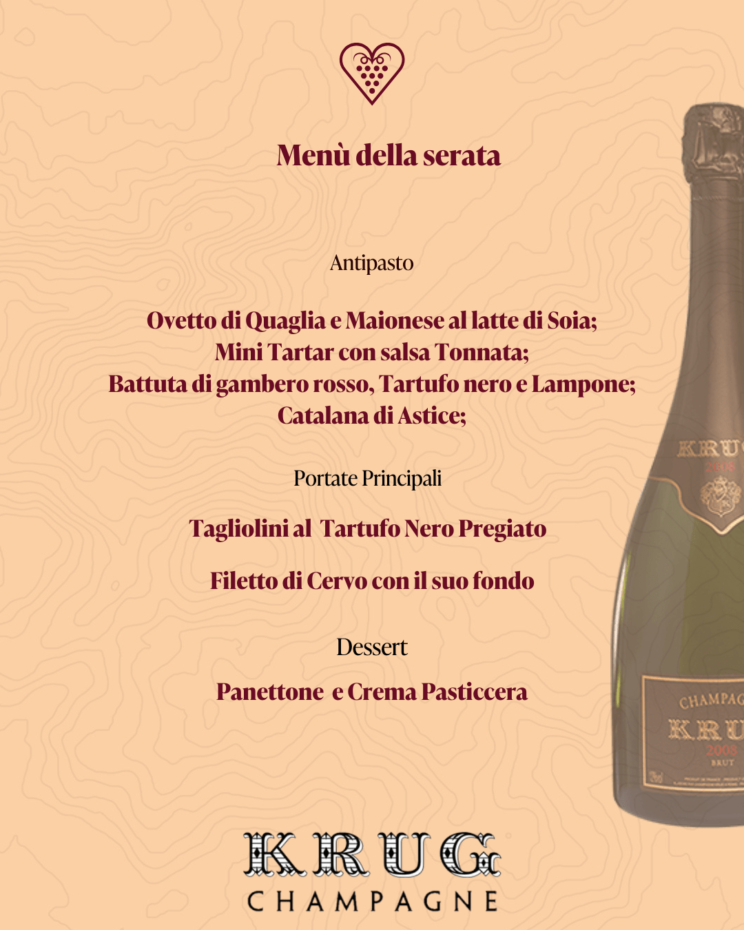 Degustazione Verticale Krug Hotel Villa Linneo 4 Dicembre 2025 - Carta dei Vini