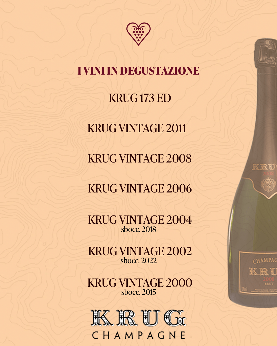 Degustazione Verticale Krug Hotel Villa Linneo 4 Dicembre 2025 - Carta dei Vini