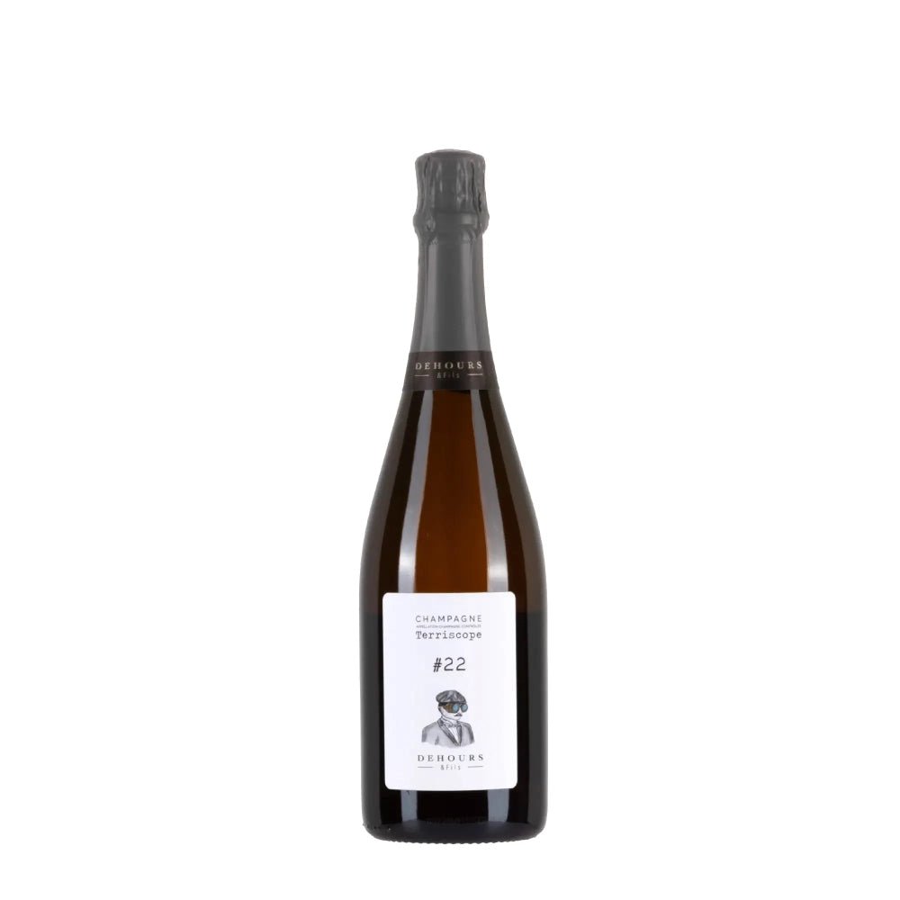 Bottiglia di Champagne Dehours Terriscope 22 della cantina Dehours et Fils, spumante biologico.