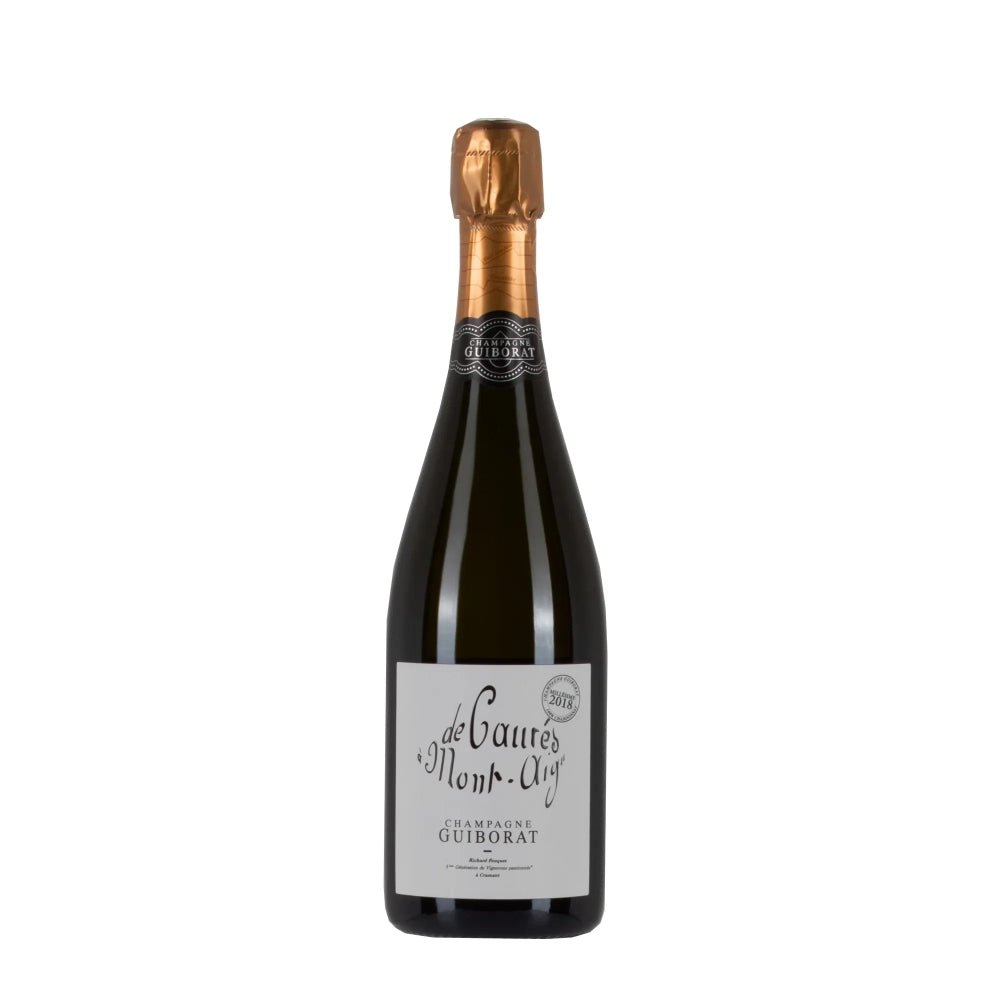 Bottiglia di Champagne Guiborat De Caurés À Mont Aigu da 75 cl, Chardonnay sostenibile.