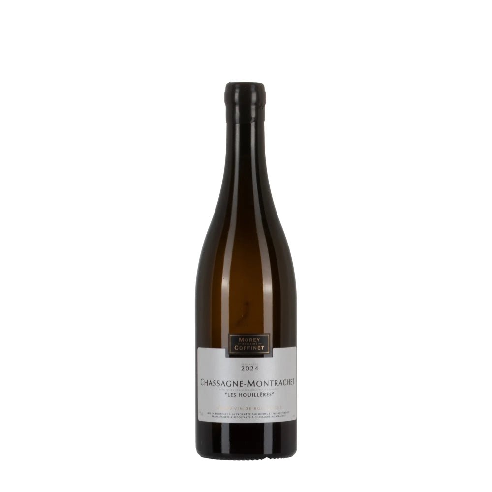 Bottiglia di vino bianco biologico Chassagne Montrachet 2024 Les Houillères Morey-Coffinet da 75 cl.