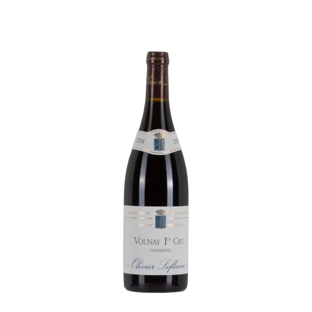 Bottiglia di vino rosso francese Olivier Leflaive Volnay Champans 2018 1er Cru da 75 cl.