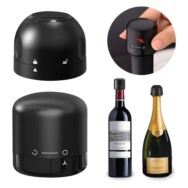 Set 2 Stopper Sottovuoto per Vino e Champagne Carta dei Vini
