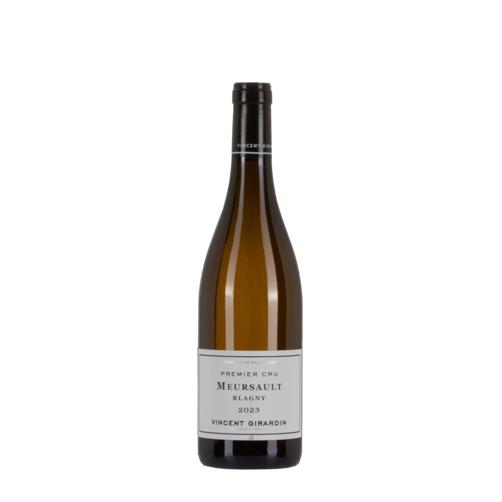 Bottiglia di vino bianco Vincent Girardin Meursault Blagny 2023 1er Cru da viticoltura sostenibile.