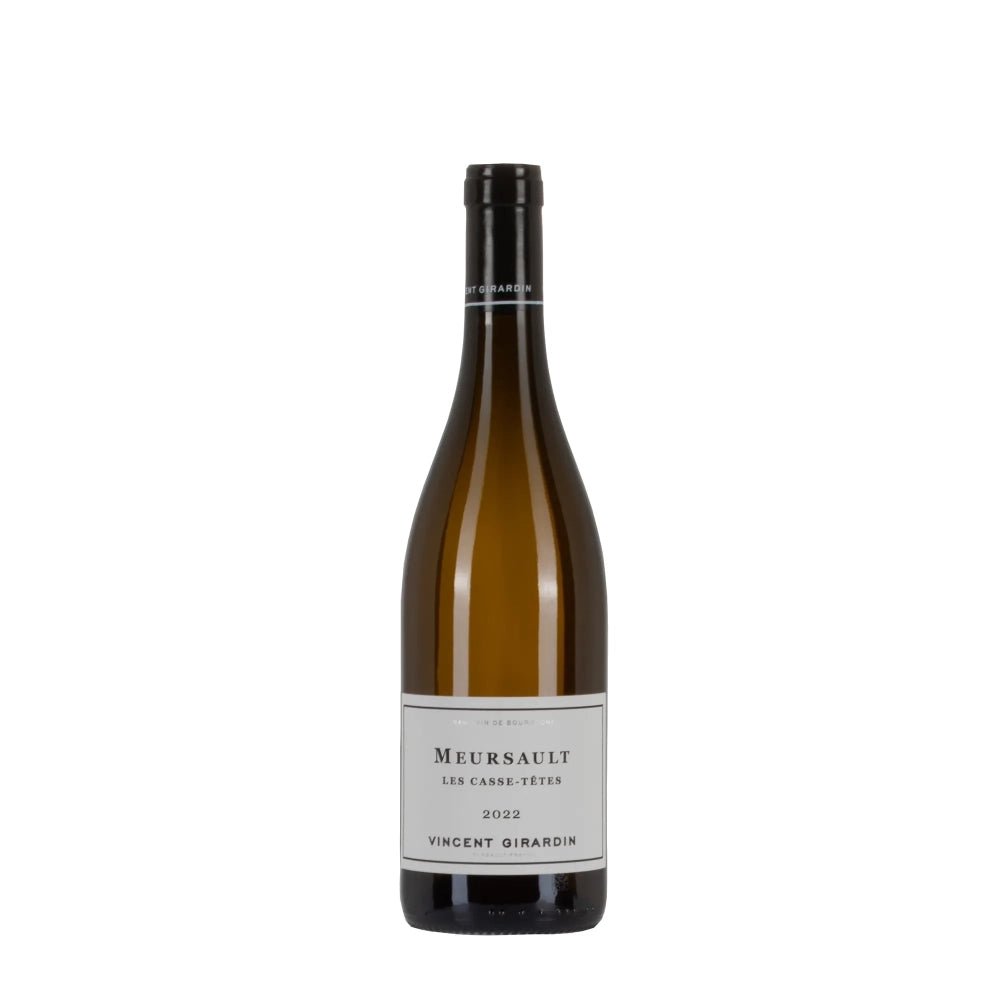 Bottiglia di vino bianco Vincent Girardin Meursault Les Casse-têtes 2022, cuvée 100% Chardonnay.