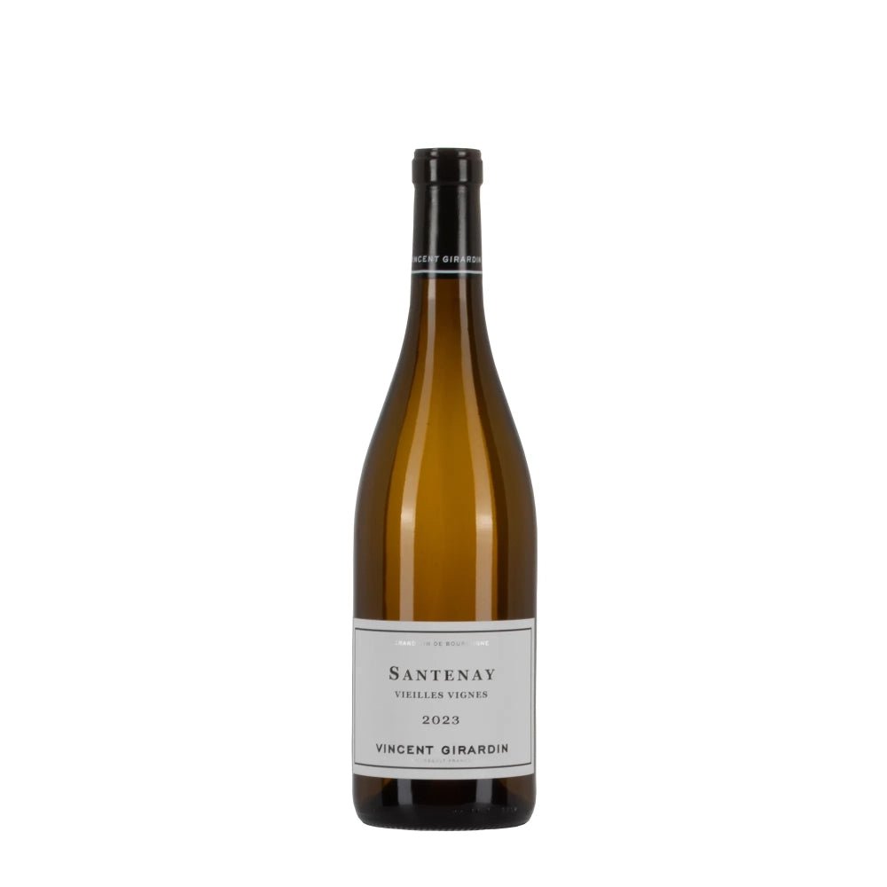 Bottiglia di vino bianco Vincent Girardin Santenay Vieilles Vignes 2023, Chardonnay di Borgogna.